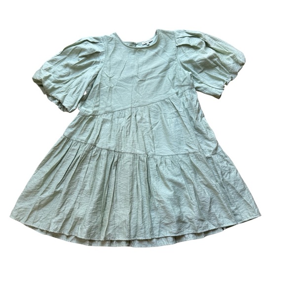 Moon River Mini Bubble Sleeve Dress. Size M sage green - Picture 2 of 9